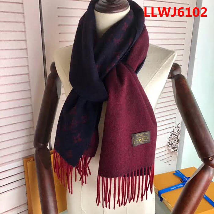 路易威登LV2018新色 雙面漸變提花羊絨圍巾 LLWJ6102