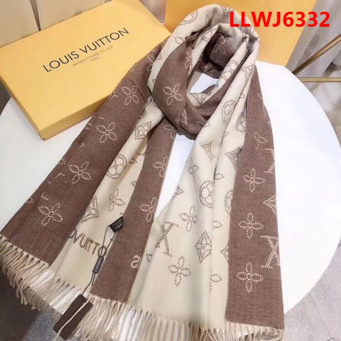 路易威登LV冬季新款 雙面雙色羊毛混紡圍巾 可以做披肩 LLWJ6332