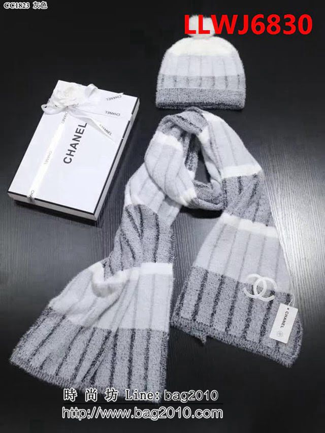 CHANEL香奈兒國外訂單 冬季新款羊絨馬海毛長款圍巾 LLWJ6830