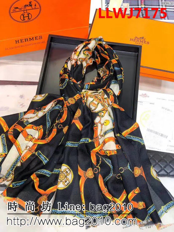 HERMES愛馬仕2018最新款 時尚復古撞色圍巾 H087 LLWJ7175