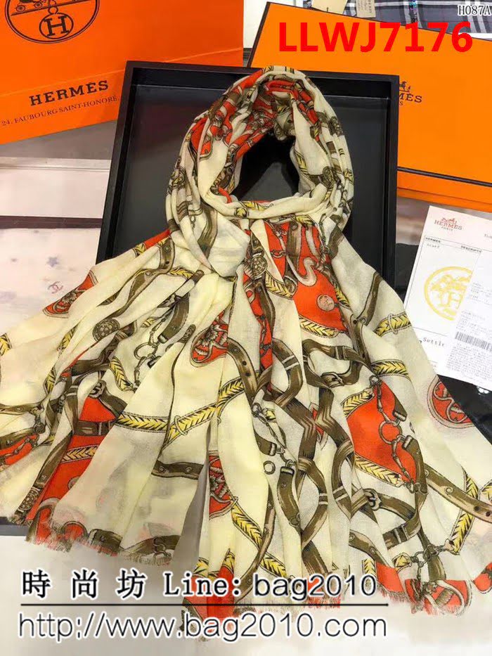 HERMES愛馬仕2018最新款 時尚復古撞色圍巾 H087 LLWJ7176