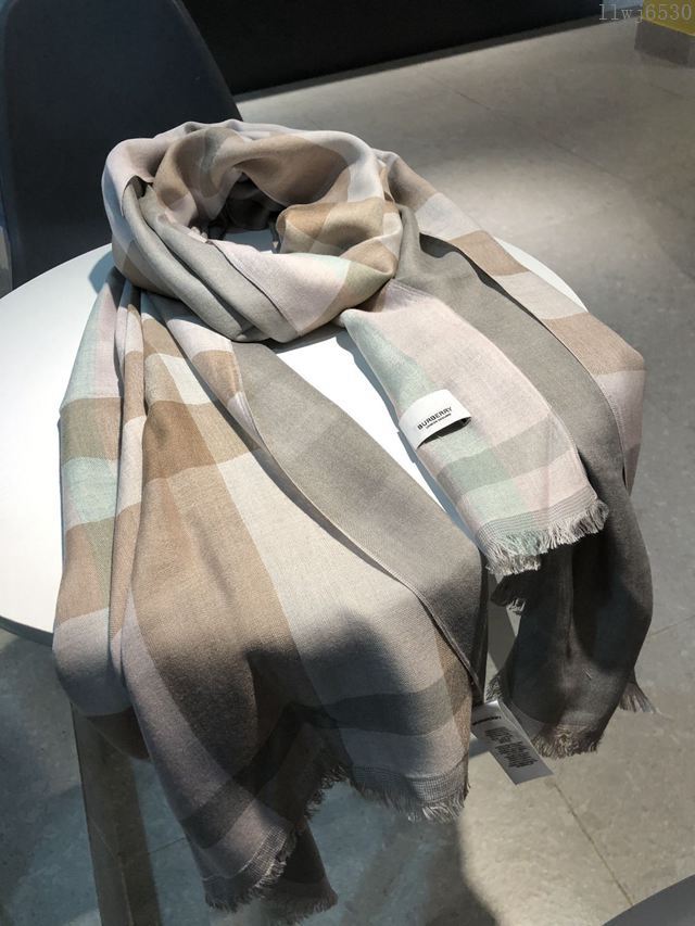 Burberry圍巾 巴寶莉雙層山羊絨圍巾 Burberry格子山羊絨女圍巾  llwj6530