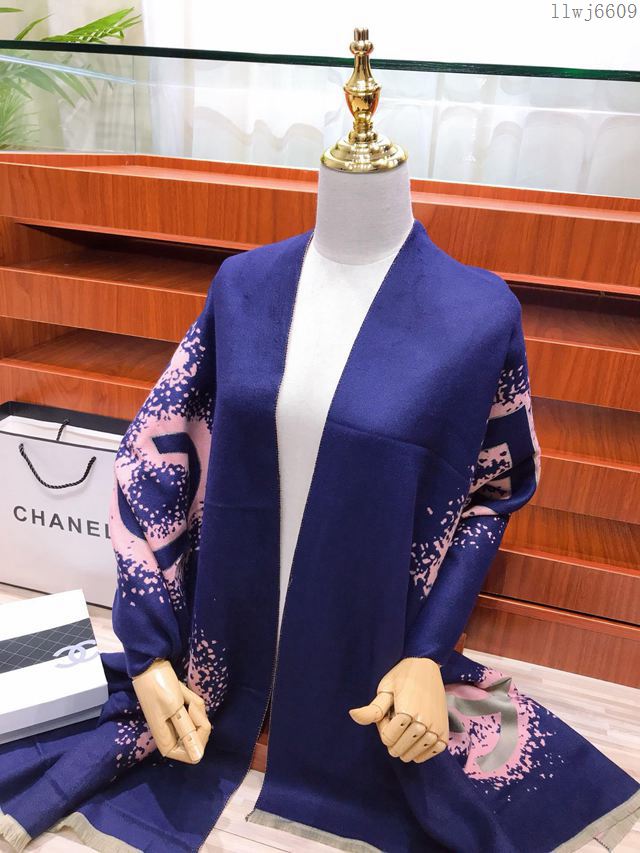 CHANEL圍巾 2019年新品素雅山茶花 香奈兒羊絨混紡長圍巾 CHANEL女圍巾  llwj6609