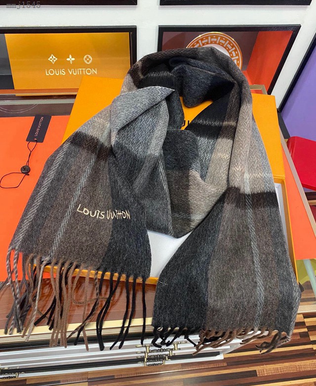 Louis Vuitton羊絨圍巾 路易威登2021海外最新男女士圍巾 LV條紋情侶款圍巾  mmj1545