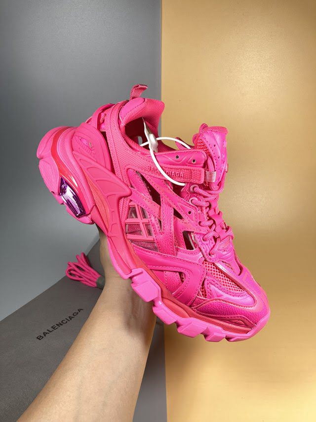 Balenciaga經典款女鞋 巴黎世家頂級版本4代 Track.2老爹鞋 騷粉Balenciaga高端女運動鞋  hdbl1074