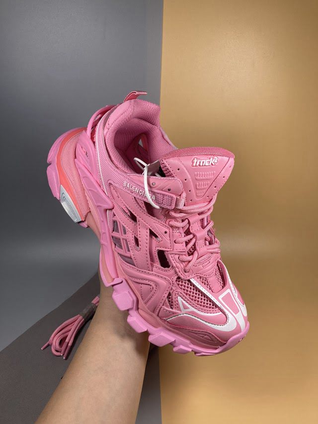 Balenciaga經典款女鞋 巴黎世家頂級版本4代 Track.2老爹鞋 騷粉Balenciaga高端女運動鞋  hdbl1075