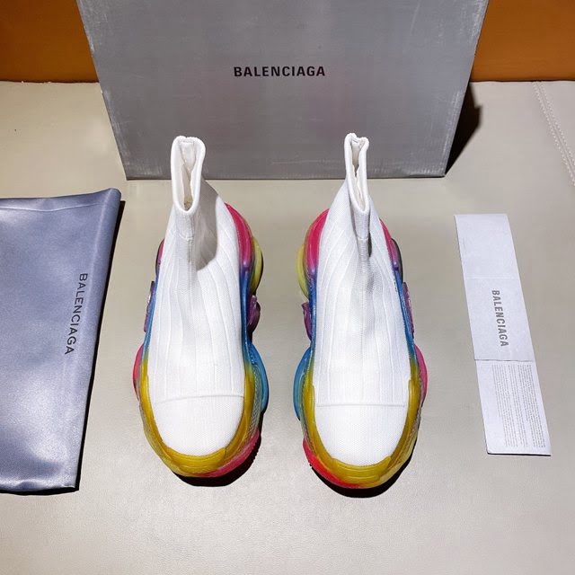 Balenciaga經典款男女鞋 巴黎世家頂級版本Triple-s高幫襪子鞋 巴黎世家復古做舊慢跑鞋 Balenciaga情侶款老爹鞋  hdbl1181