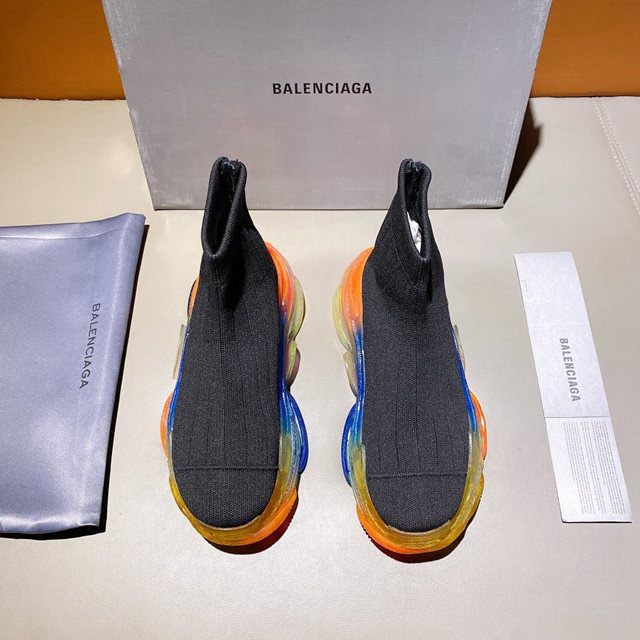 Balenciaga經典款男女鞋 巴黎世家頂級版本Triple-s高幫襪子鞋 巴黎世家復古做舊慢跑鞋 Balenciaga情侶款老爹鞋  hdbl1183