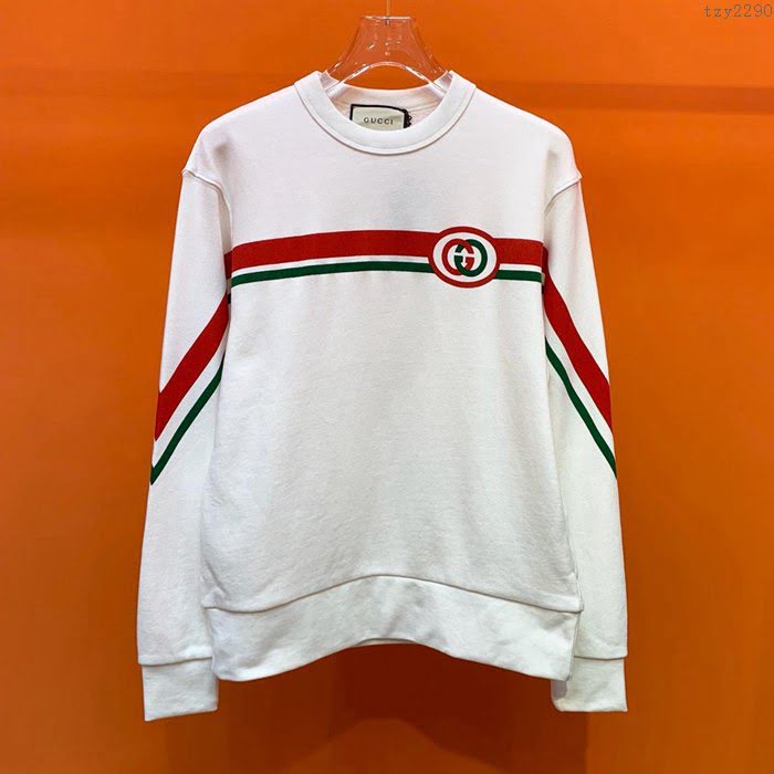 Gucci男裝 19-20FW新款 古奇白色圓領男士衛衣 男士秋季新款單品  tzy2290