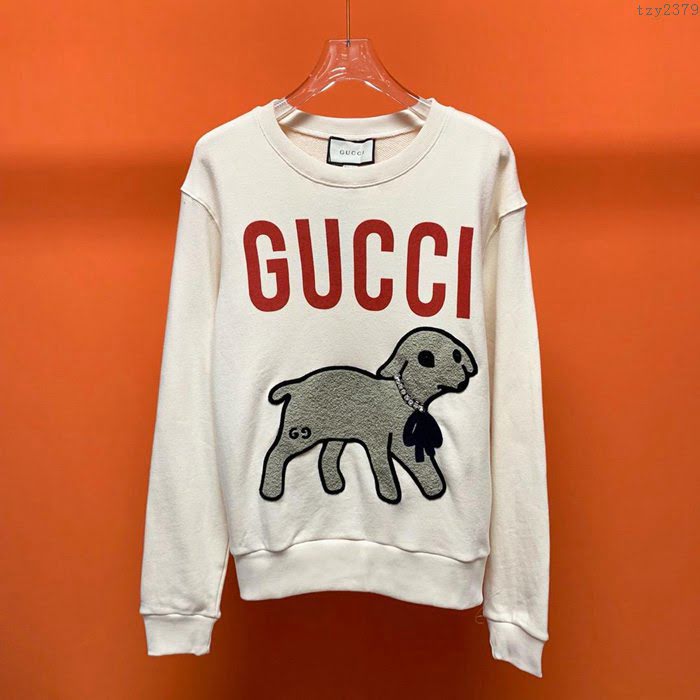 Gucci男裝 19-20FW新款 白色 古奇百搭圓領衛衣 男士秋季最新單品  tzy2379