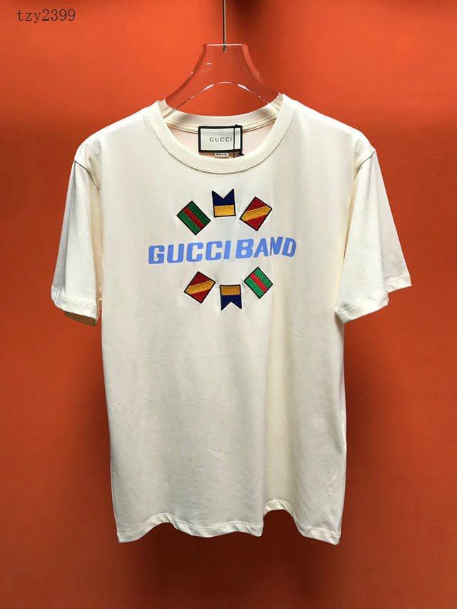 Gucci短袖 古馳2020新款刺繡T恤 男女同款  tzy2399