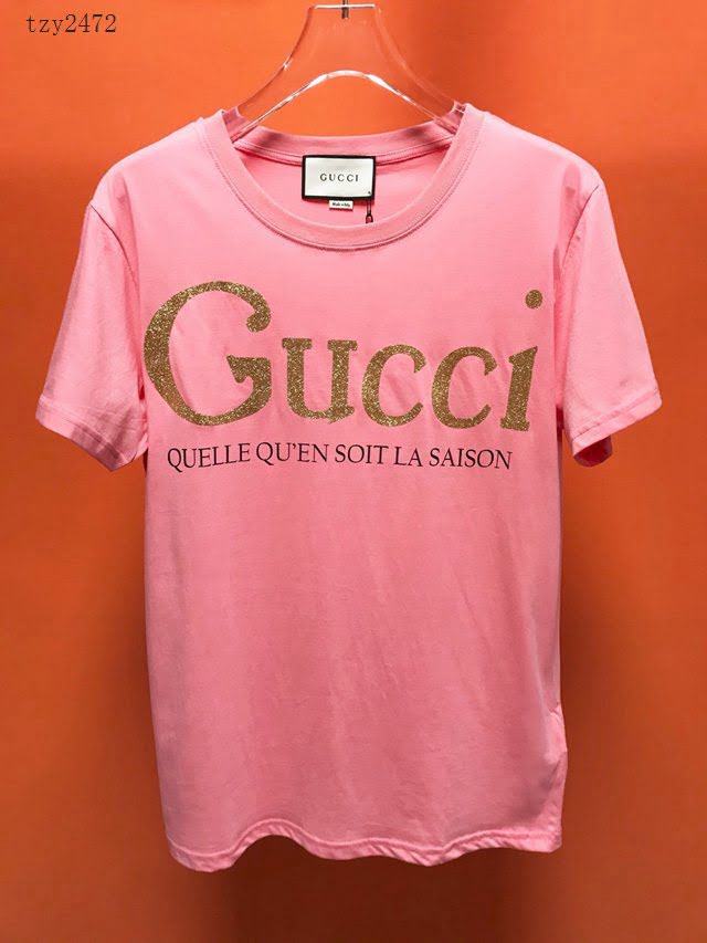 Gucci女短袖 2020新款 古奇女款粉T恤  tzy2472
