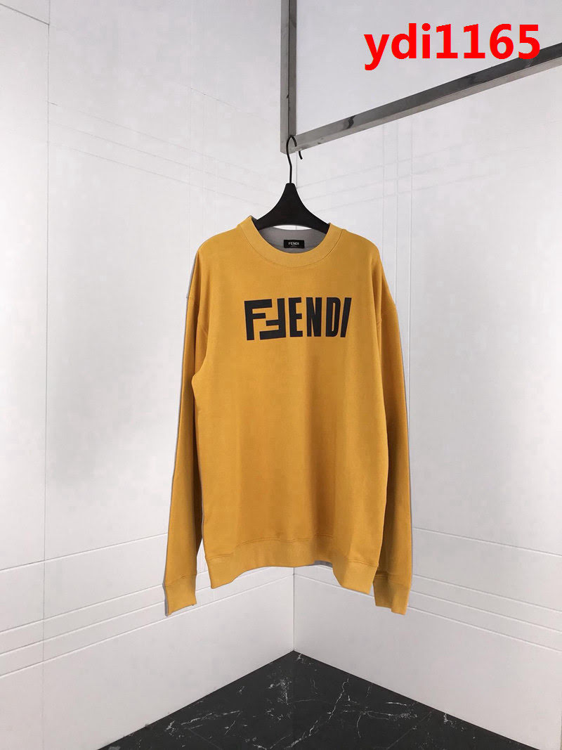 FENDI芬迪 專櫃同步 2018年新款 黃色圓領衛衣 潮流時尚 情侶款 ydi1165