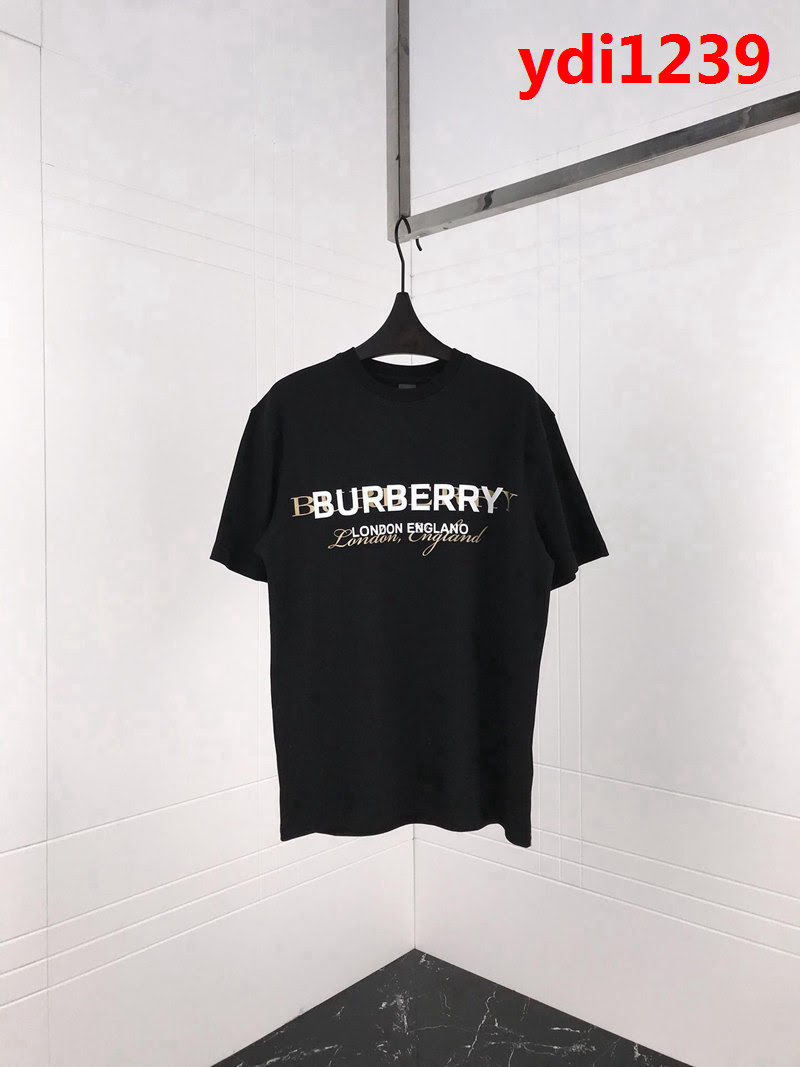 BURBERRY巴寶莉 專櫃最新限量款 雙層字母印花logo 純棉短袖 百搭情侶款 ydi1239