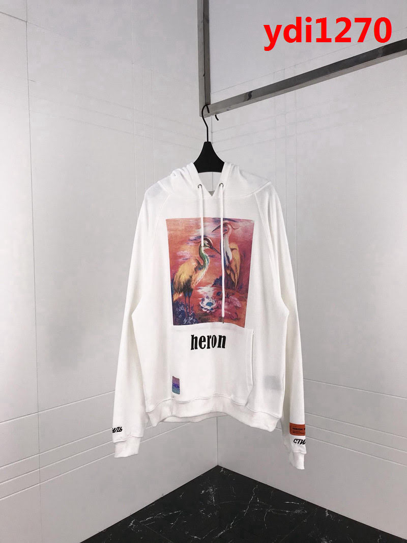 Heron Preston19ss官方最新款 粉紅雙鶴系列 連帽衛衣 情侶款 ydi1270