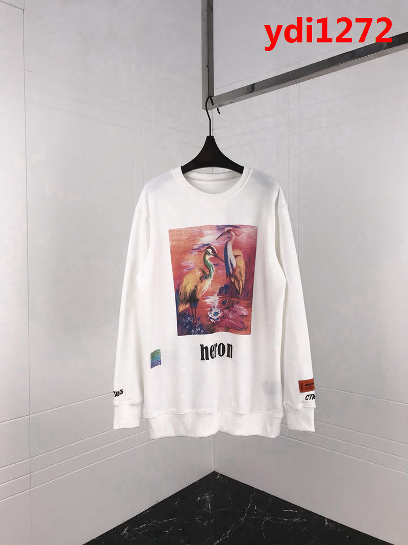 Heron Preston19ss官方最新款 粉紅雙鶴系列 圓領衛衣 情侶款 ydi1272