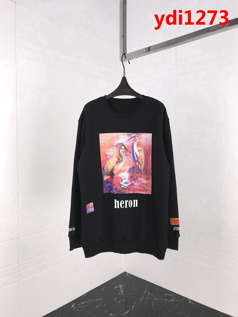 Heron Preston19ss官方最新款 粉紅雙鶴系列 圓領衛衣 情侶款 ydi1273