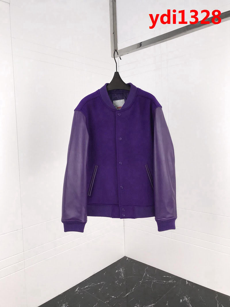 SUPREME 18FW 獨家首發 第一周新品 紫色羊毛+牛皮男款外套 ydi1328