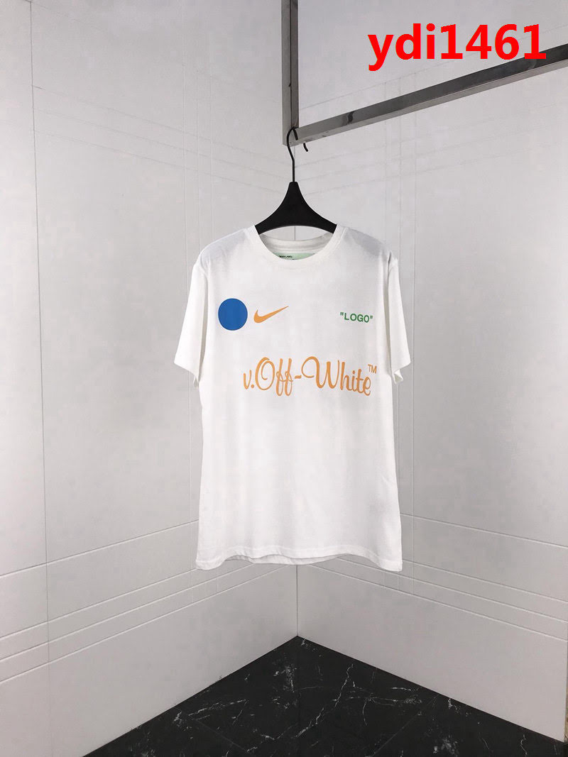 OFF-white19ss春夏新款 Nike聯名款 世界盃logo印花 精梳棉短袖 男女同款 ydi1461