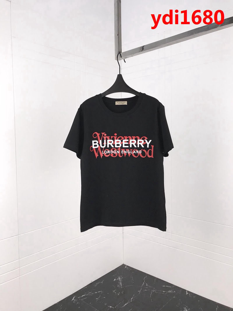 BURBERRY巴寶莉 聯名西太后限定款 19ss早春新款 黑紅疊加字母印花logo男款短袖  ydi1680