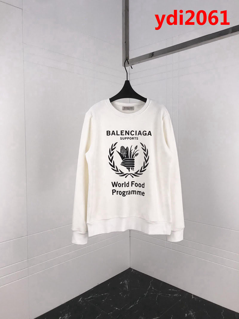 Balenciaga巴黎世家 18ss秋冬新款套頭衛衣 糧食計畫署系列圖案 定制純棉加絨面料 高版本男女同款 ydi2061