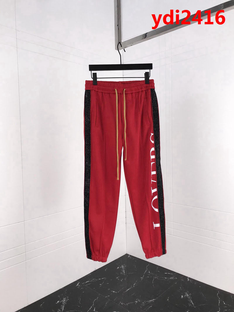 AMIRI 19早春 側邊閃粉珠片織帶 紅色運動褲 定制原版織帶 閃粉珠片印花 男女同款 ydi2416