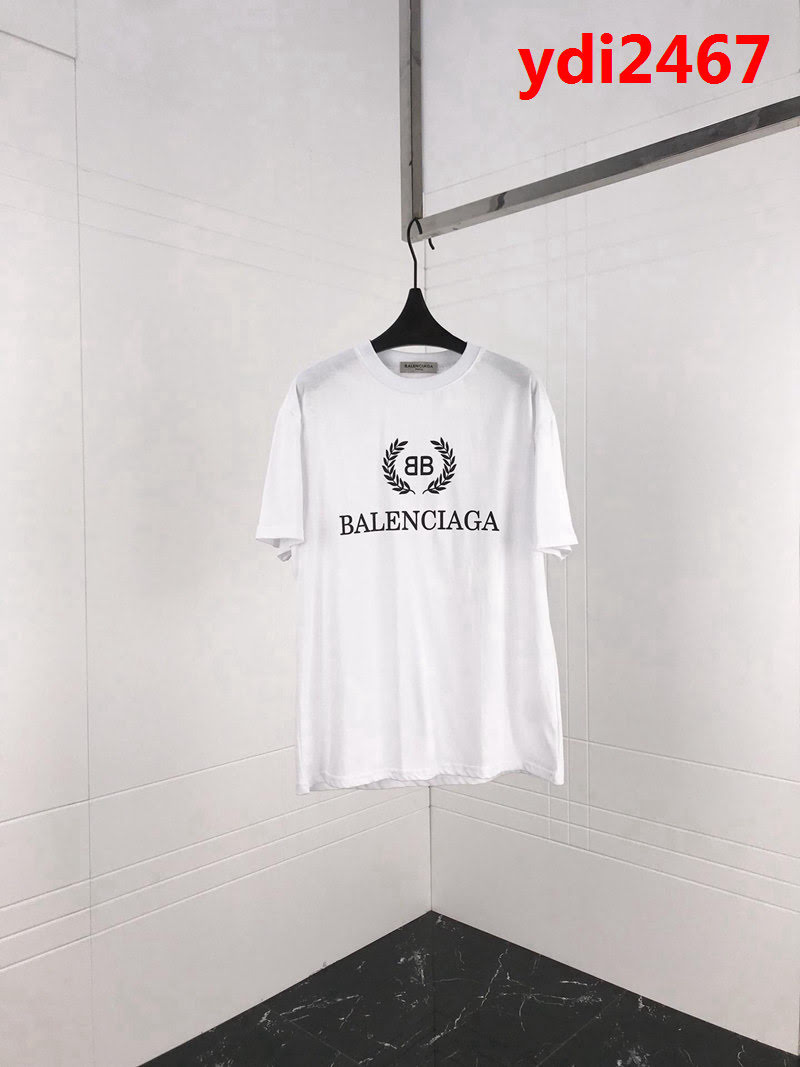 BALENCIAGA巴黎世家 19ss 麥穗雙B短袖 定制面料 七色可選百搭款 男女同款 ydi2467