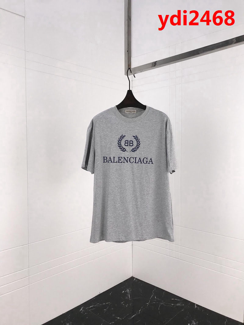 BALENCIAGA巴黎世家 19ss 麥穗雙B短袖 定制面料 七色可選百搭款 男女同款 ydi2468