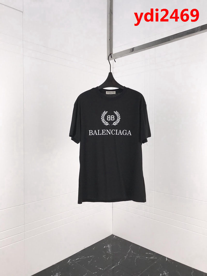 BALENCIAGA巴黎世家 19ss 麥穗雙B短袖 定制面料 七色可選百搭款 男女同款 ydi2469