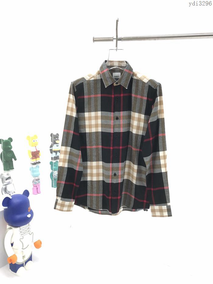 Burberry男裝 巴寶莉新款格紋棉質法蘭絨襯衫 Burberry男士格子襯衫  ydi3296