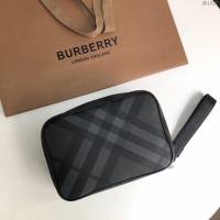 Burberry專櫃新款手包 巴寶莉London格紋男士拉鏈手拿包  db1027