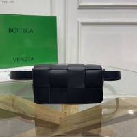 Bottega veneta高端女包 KF0015黑色 寶緹嘉CAEESTTE腰包 BV經典款手工編織手包腰包胸包斜挎包  gxz1205