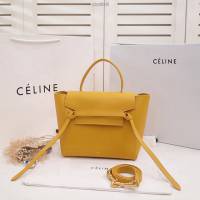 Celine女包 賽琳黃色掌紋牛皮手提包 Celine belt bag鯰魚包  slyd2015