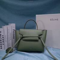 Celine女包 賽琳掌紋牛皮中號手提包 Celine belt bag鯰魚包 189153  slyd2036