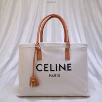 Celine女包 賽琳Tote Bag新款印花帆布包 Celine白色手提購物包 190062  slyd2117