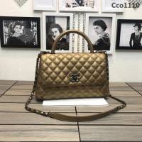 CHANEL香奈兒 独家背景实拍 球纹手柄 Chanel cocohandle 專櫃对版货 小球纹原厂牛皮 時尚百搭 手提肩背斜挎包  Cco1110