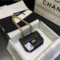 Chanel女包 0874# Chanel經典復古大象紋牛皮口蓋鏈包 方扣系列 Chanel鏈條單肩斜挎包  djc3980
