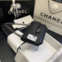 Chanel女包 37587# Chanel經典復古大象紋牛皮口蓋鏈包 方扣系列 Chanel鏈條單肩斜挎包  djc3984