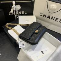 Chanel女包 37587# Chanel經典復古大象紋牛皮口蓋鏈包 方扣系列 Chanel鏈條單肩斜挎包  djc3985