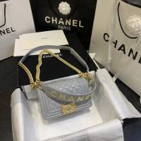 Chanel女包 67085# Chanel2020年新款羊皮包 手提金屬LoGo Chanel鏈條單肩斜挎小號包  djc3986