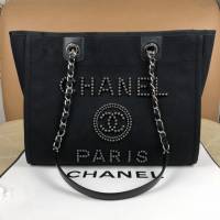 Chanel女包 A66939 Chanel Cabas Ete沙灘包 Chanel春夏新品珍珠帆布購物袋  djc4048