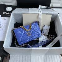 Chanel女包 香奈兒高版本20專櫃最新款小羊皮配珠片Woc包 Chanel高版本19系列小挎包  djc4060