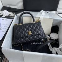 Chanel女包 香奈兒專櫃最新款小號口蓋包 Chanel經典菱格黑球手柄手提肩背女包  djc4150