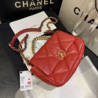 Chanel女包 香奈兒專櫃最新款大菱格豆腐包 Chanel19bag小號羊皮鏈條手提肩背女包 AS1160  djc4160