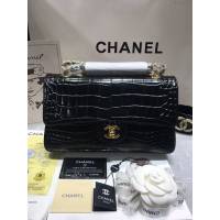 Chanel女包 香奈兒CF小牛皮壓花鱷魚紋單肩鏈條女包 Chanel經典時尚口蓋包 A01112  djc4178