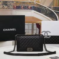 Chanel女包 香奈兒專櫃經典款單肩斜挎鏈條包 Chanel菱格羊皮BOY女包 67086  djc4288