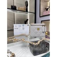 Chanel專櫃新款22B新品小盒子女包 AP1447Y 香奈兒鏈條小金球化妝包 djc4388