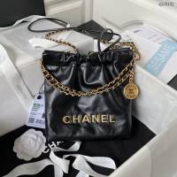 Chanel專櫃23S新款AS3980香奈兒mini款22bag 香奈兒經典黑色款迷你版鏈條肩背包 djc5131
