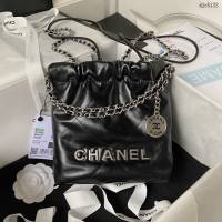 Chanel專櫃23S新款AS3980香奈兒mini款22bag 香奈兒經典黑色款迷你版鏈條肩背包 djc5132
