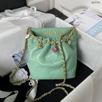 Chanel專櫃新款23P迷你購物袋AS3793 香奈兒彩色寶石鏈條肩背女包 djc5161